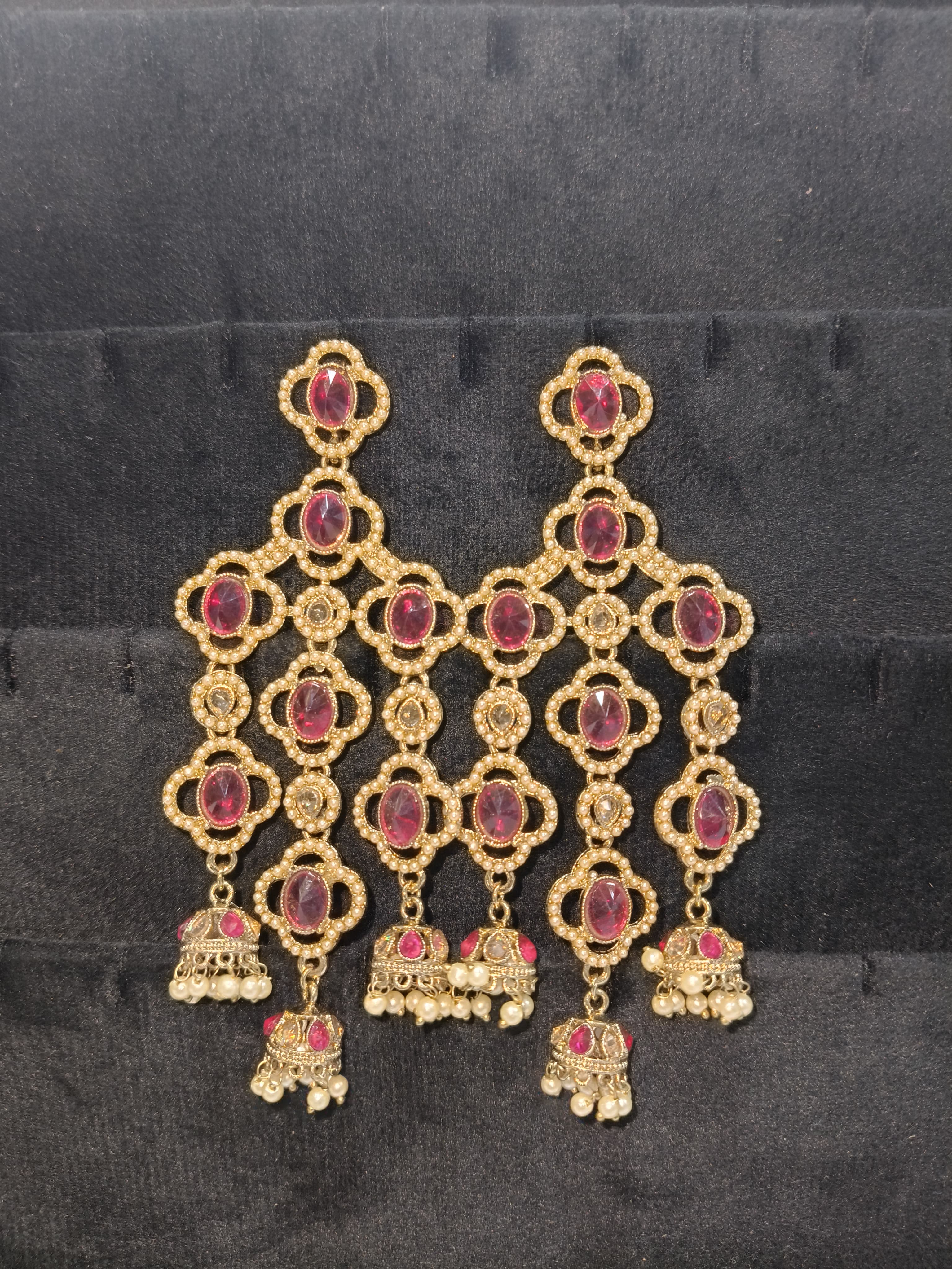 Royal Dangle Jhumka Earrings with Layered Design